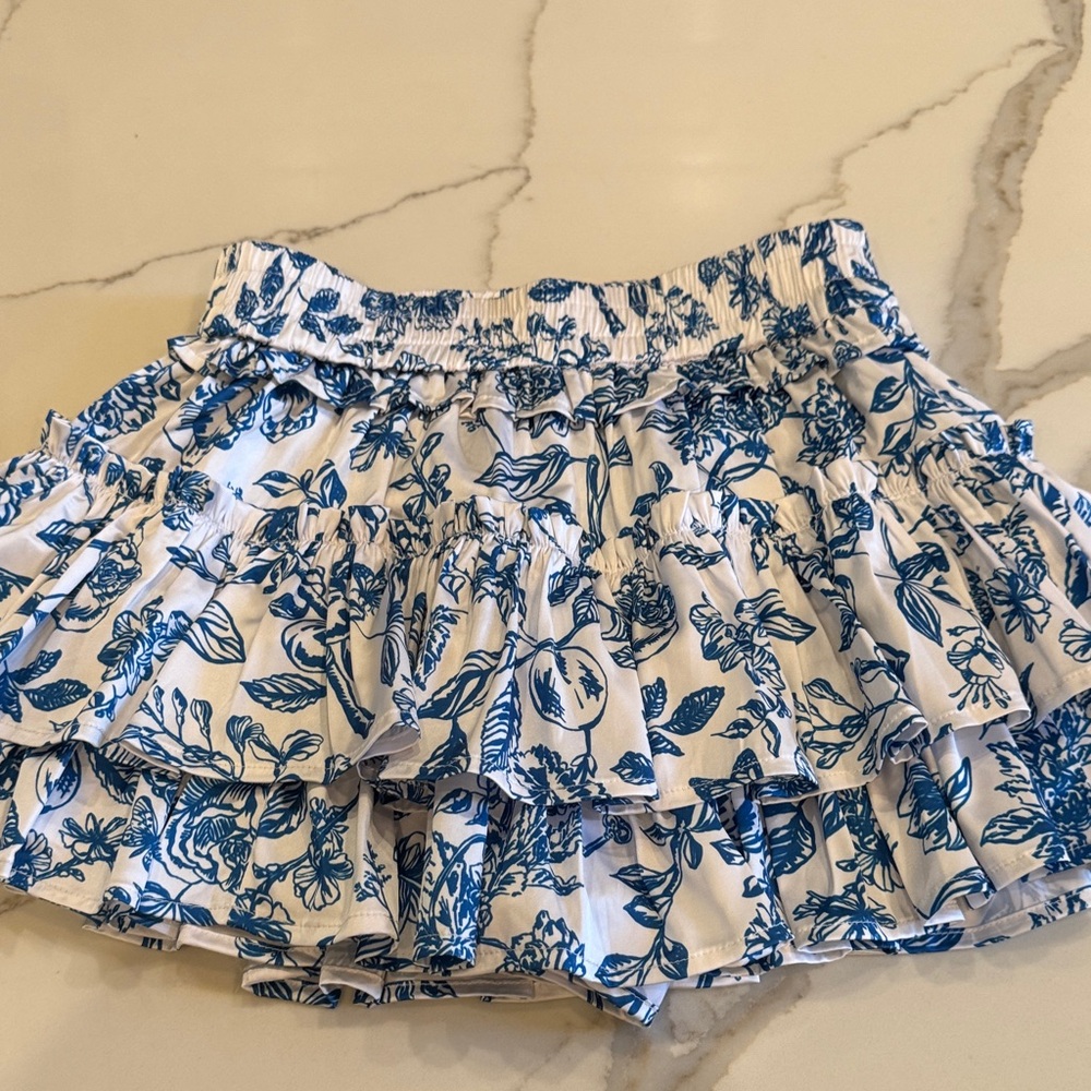 Elegant Blue Floral Women's Skort
